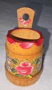 Vintage deutscher handbemalter Miniatur Holzeimer Butterdose um 1950-1960 - Bild 1 von 8