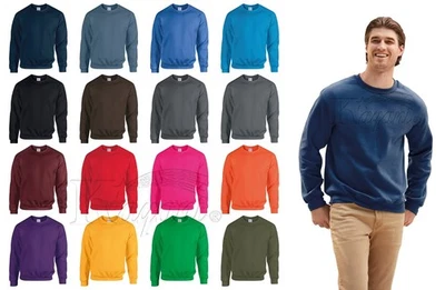 Gildan Heavy Blend Sweatshirt Unisex Crewneck Workwear Jumper Pullover Plain Top