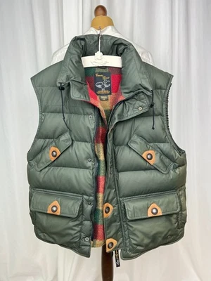 CANADA GOOSE Vintage Early 2000`s Full-Zip Waxed Cotton Puffer Down Vest Large - Image 1 of 4