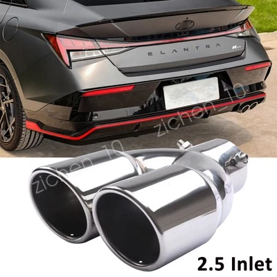 For Hyundai Elantra 2.5 Inlet Rear Car Dual Exhaust Muffler Tip Tail Pipe Steel Foto 1 de 4