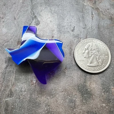 Imán de refrigerador Texas profesional/hecho a mano cortado en acrílico púrpura azul Foto 1 de 4