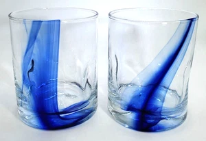 Libbey, Cobalt Blue, Blue Ribbon, Highball Glasses with 4 Dimples - Picture 1 of 7