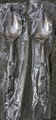 New Oneida Viola Voila Serving Spoons Stainless Steel 2 New Unused Spoon - Image 1 of 3