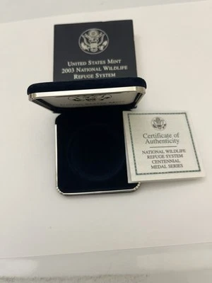 2003 P US Mint National Wildlife Refuge System Centennial Medal Box and COA ONLY - Image 1 of 4