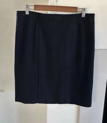 文斯 女士铅笔裙女式 L 黑色及膝弹力办公室职业 — 第 1/4 张图片