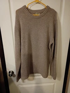 Vintage LL Bean Sweater Mens XL Tall Lambs Wool Long Sleeve Beige - Picture 1 of 9