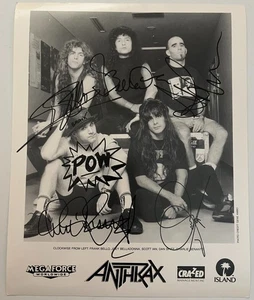 Anthrax Vintage 8x10 Band B&W Facsimile Signed Promo Photo - Picture 1 of 1