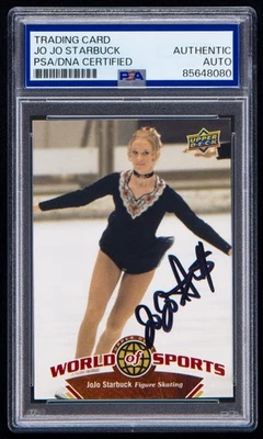 JoJo Starbuck 签名 2010 Upper Deck 世界体育卡 #217 (PSA) 滑冰 — 第 1/2 张图片