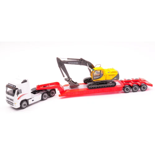 VOLVO FH12 WITH EXCAVATOR EC210 1:87 Cararama Camion Nouveau modèle - Photo 1/2
