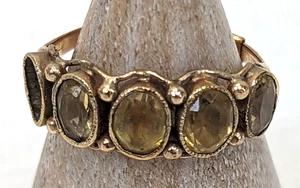 Atemberaubender Ring 9 kt 375 Gelbgold Bernstein Steine - Größe V1/2 - 3,5 g - Bild 1 von 11