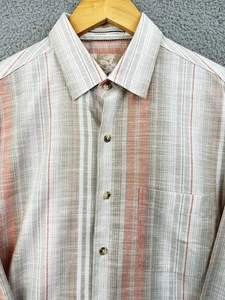 Tasso Elba Island Shirt Mens Medium Multicolor Striped L/S Button Up Cotton - Picture 1 of 10