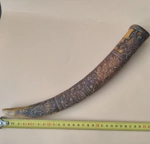 Sensationell ! Antikes Geschnitztes Horn Asien, China, Schnitzerei Asiatika  - Picture 1 of 23