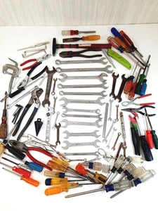 Vintage Tool Lot 17 Pounds 80+ Pieces 8USA Wrenches Screwdrivers Pliers More  - Picture 1 of 24