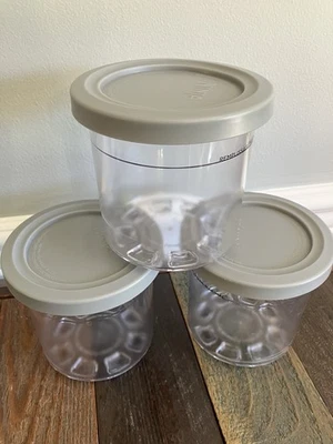 -LOTE DE 3- Envases y tapas de pinta originales genuinos para máquina de helados Ninja CREAMi Foto 1 de 4