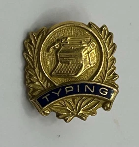 vintage TYPING pin ornate metal - Picture 1 of 4