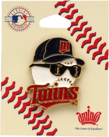 Minnesota Twins Label Pin Ball Player Team Script 12167 Cover