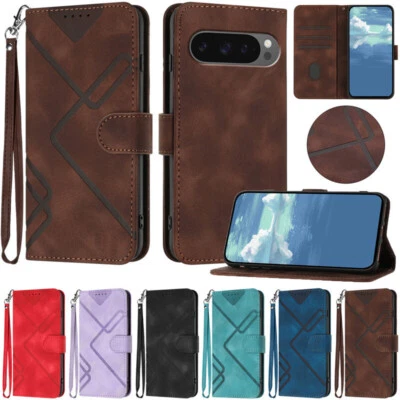 Flip Skin Leather Wallet Phone Case For Google Pixel 6 7 8 9 Pro XL 9A 7A 6A 8A - Image 1 of 4