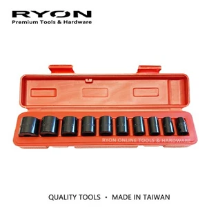10PC 3/8" Short Air Impact Socket Set 5/16" -7/8" IMPERIAL SAE AF 6Pt Taiwan - Picture 1 of 3