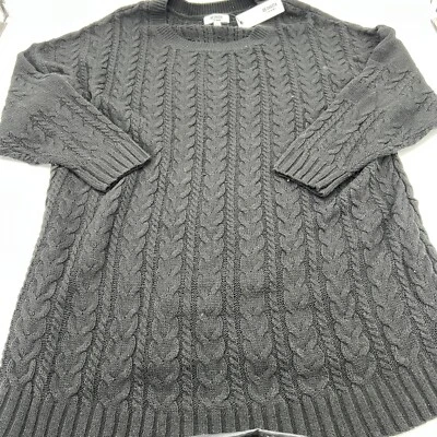 BB Dakota Black Cable Knit Sweater Dress Size Large Wool Blend NWT - Image 1 of 4