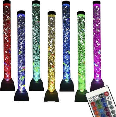 Bubble Tube Floor Fish Aquarium Sensory Lamp - 4 Foot - 20 Color Light Remote - Image 1 of 4
