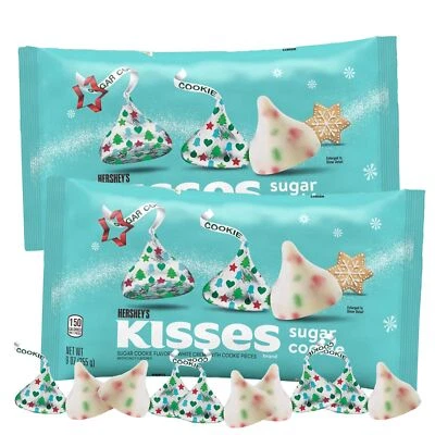 Limited 2 Packs Holiday Sugar Cookie Kisses Individually Wrapped White Chocolate - Image 1 of 4