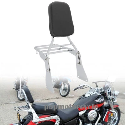 Chrome Backrest Sissy Bar w/Luggage Rack for Kawasaki Vulcan 1500 VN1500 Classic - Image 1 of 4