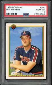 1990 Bowman Baseball #300 Lee Stevens - California Angels PSA 10 GEM MT POP 2 - Picture 1 of 2