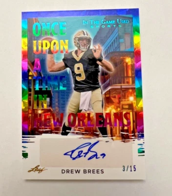 2024 leaf in the game used sports drew brees auto /15 - Image 1 of 4