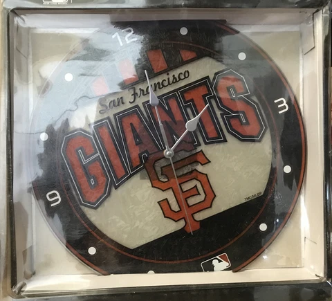 SF Giants Textured Art Glass Clock The Memory Company MLB-SFG-274 Cover