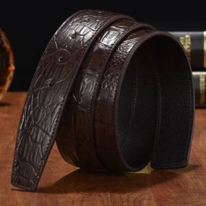 Brown Color Solid Pattern Belts Men Casual Garment Accessory Apparel Buckle Belt - Picture 1 of 16