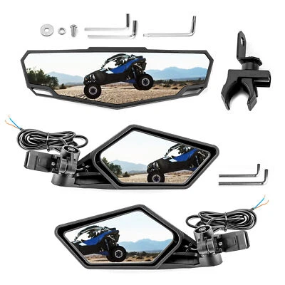 Super Wide Angle Rear Side LED Mirrors+Center Mirror For Can-Am Maverick X3 Max - Image 1 of 4