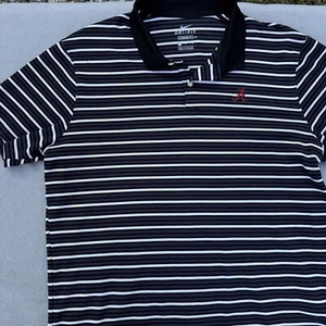 Alabama Crimson Tide Polo Shirt Mens Large Black Stripe Nike Polo Dri Fit NCAA - Picture 1 of 12