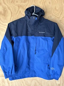 Columbia Omni Tech Rain Jacket Hooded Waterproof Breathable Blue Womans XL - Picture 1 of 3