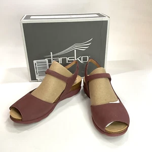 Dansko Marcy Wedge Sandal Rose Nubuck Leather Women's EU 39 US 8.5-9  NEW 969600 - Picture 1 of 15