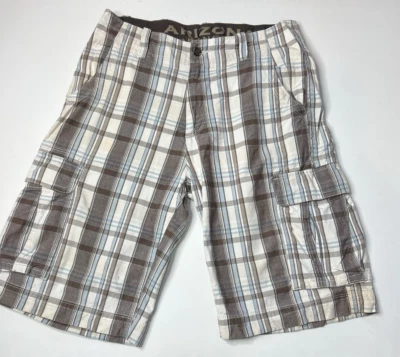 Pantalones cortos holgados a cuadros vintage Y2K Arizona Jean Co. - Para hombre 31 - Marrón/azul/crema Foto 1 de 4