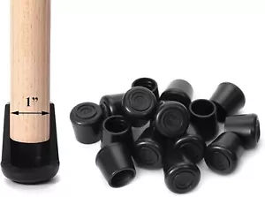 Chair Leg Tips Caps Non-Slip Rubber Leg Tips 1” Inner Diameter Furnigear -Black - Picture 1 of 6