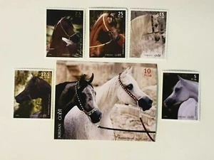 THEMATIC JORDAN - 2004 ARABIAN HORSES set+ M/S  - Picture 1 of 1