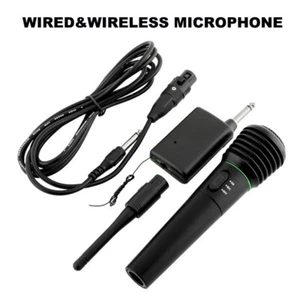 Wireless/Wired VHF Professional Microphone Handheld System Karaoke w/Receiver US - Picture 1 of 9