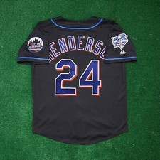 Rickey Henderson New York Mets 2000 World Series Alt Black Men's (S-3XL) Jersey