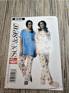 See & Sew 5910 Yes It's Easy Misses Pajamas Tops Pants Sewing Pattern Sz 4-26 - Picture 1 of 3
