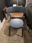 Armless Bistro Dining Chair-Set of 2, Premium Plastic Dark Grey