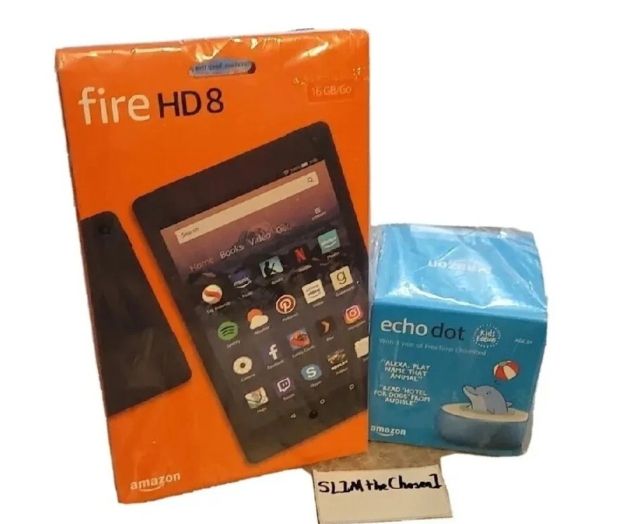 🔥 Amazon Kindle Fire HD 8 Tablet 16 GB Black w/ Kids Edition Echo Dot (Gen 3) - Image 1 of 4