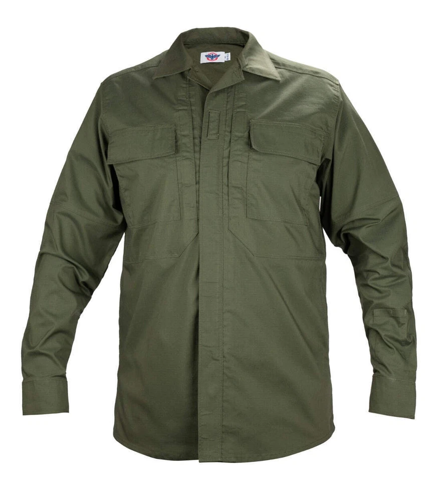 Tactical PolyCotton Rip-Stop BDU Long Sleeve Lightweight Breathable Zipper Shirt - Image 1 of 1
