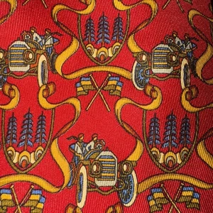 Salvatore Ferragamo Silk Designer Necktie Whimsical Duck Pattern Blue Men Tie - Picture 1 of 8