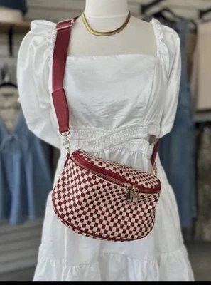 Bolso Bandolera Birdie Saddle Cuadros Rojo/Crema  Foto 1 de 4
