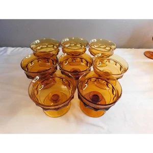 Set 8 bicchieri coupe corti vintage stampa pollice corona re ambra - Foto 1 di 6