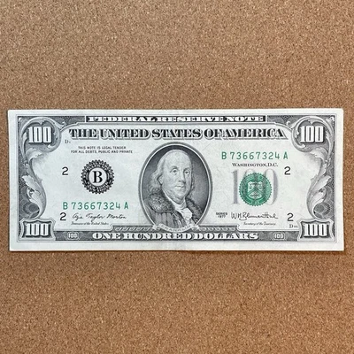 Small Head $100 bill (One Hundred Dollar Bill) - Series 1977, NY Reserve - Image 1 of 4