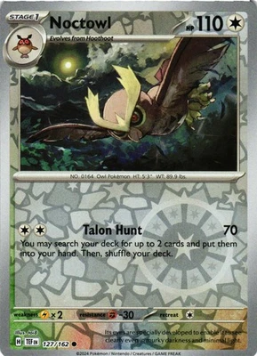 Noctowl Reverse Holo 127/162 SV05: Temporal Forces NM - Image 1 of 2