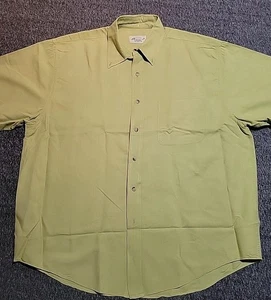 Eddie Bauer Shirt Sz 2XL Linen Blend Short Sleeve Button Up Sage Green Campcore - Picture 1 of 11