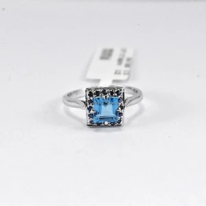 Natural Blue Topaz Sterling Silver Handmade Ring - Picture 1 of 7